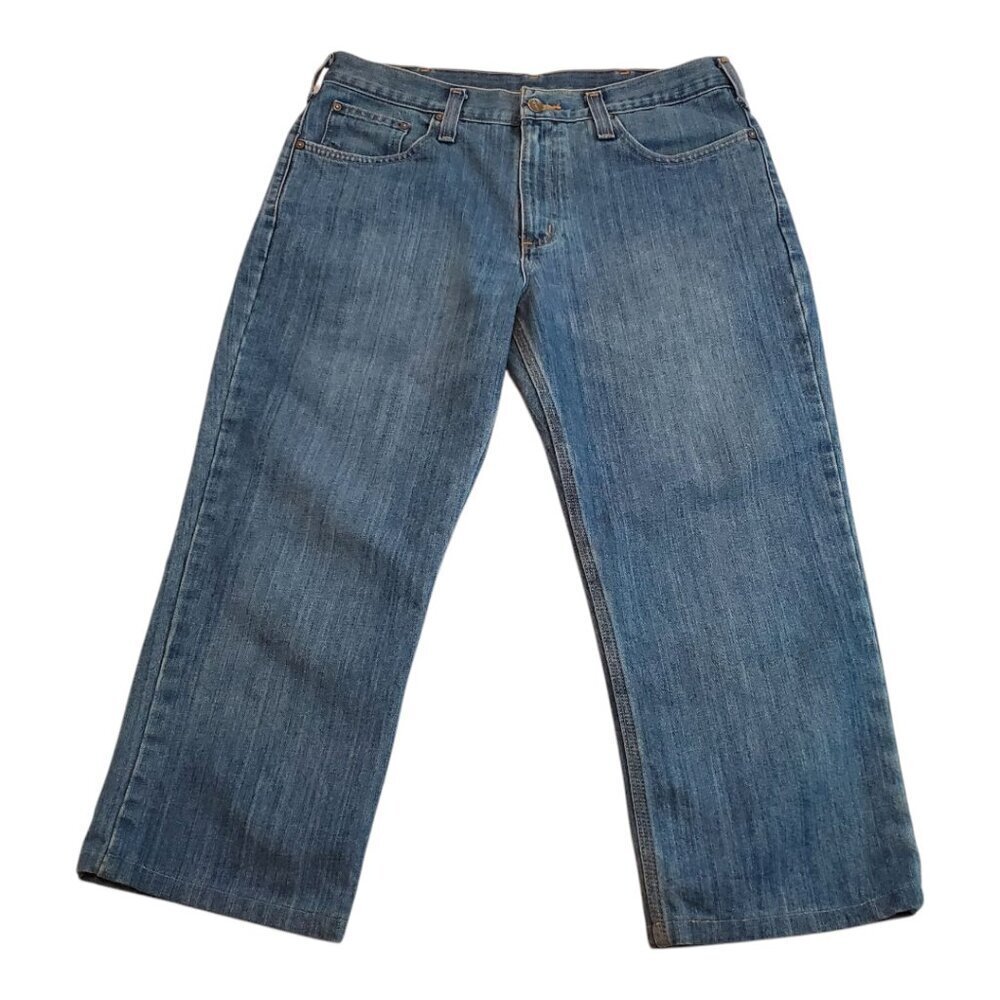 CARHARTT SZ M (12-14) Short Petite Cropped Straight-leg Work Jeans